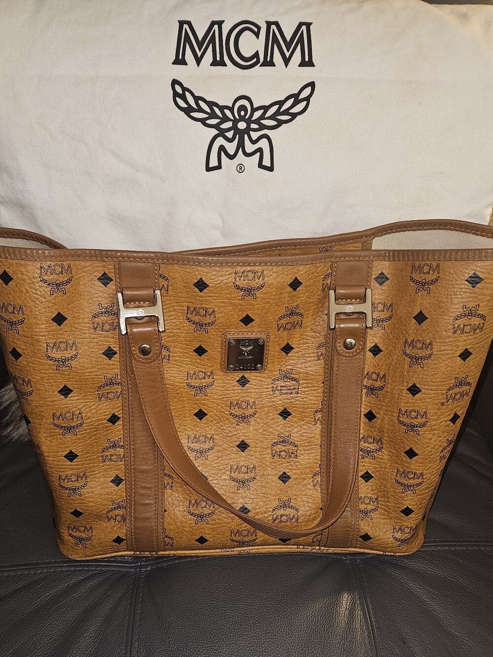 MCM Cognac Visetos Tote Bag